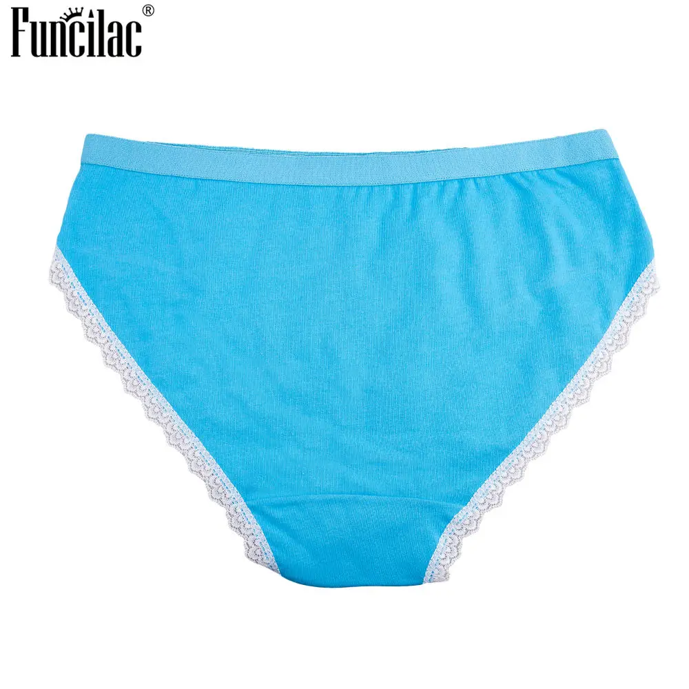 FUNCILAC хлопковое нижнее белье женские сексуальные кружевные трусы большие размеры
