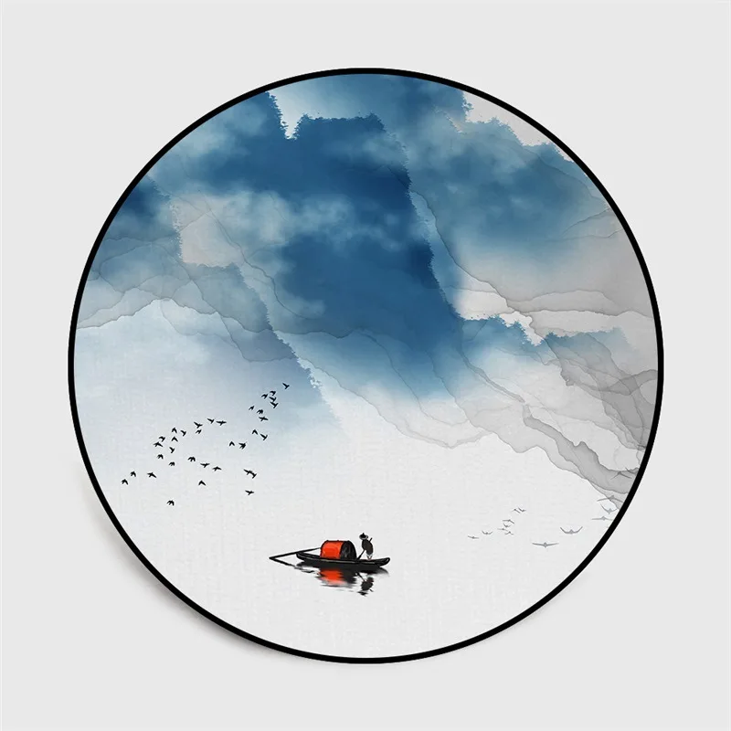 Chinese Style Round Area Rugs Birds Flowers Pattern Home Decor Living Room Bedroom Sofa Non-Slip Floor Mat Yoga Carpets | Дом и сад
