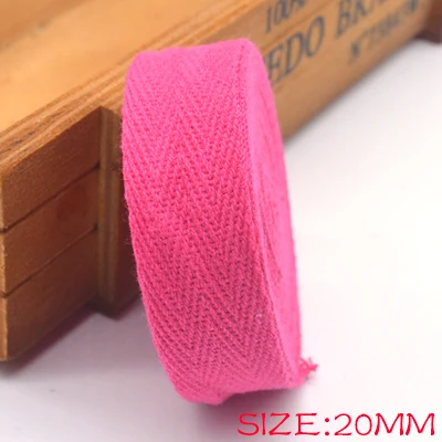 DIY Новые красочные 20 мм шеврон хлопок ленты тесьма сельдь bonebinding ленты кружева обрезки для упаковки аксессуары - Color: rose 406