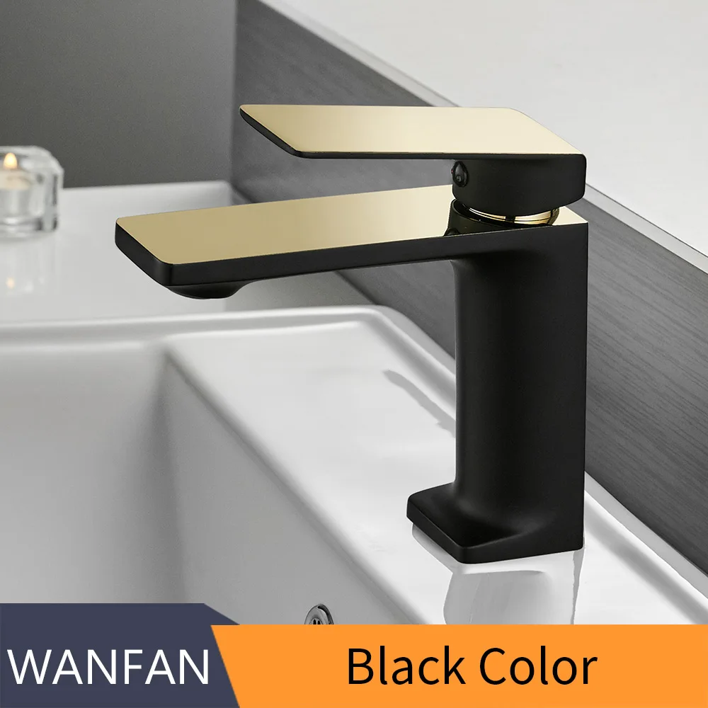 Black and Gold Смеситель матовый Никель кухонный кран Torneiras Ванная комната раковина кран с одной ручкой на одно отверстие кран бассейна кран смеситель для горячей и холодной воды кран 9922 - Цвет: Black and Gold