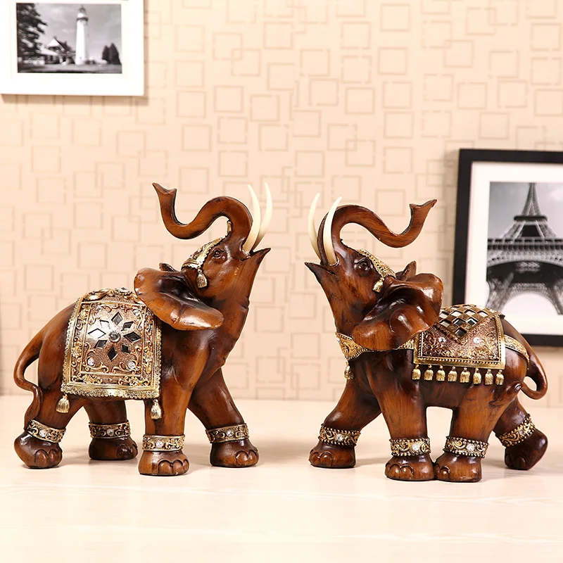2 шт. в партии слон фигурные орнаменты домашний декор ремесла пары счастливый фэн