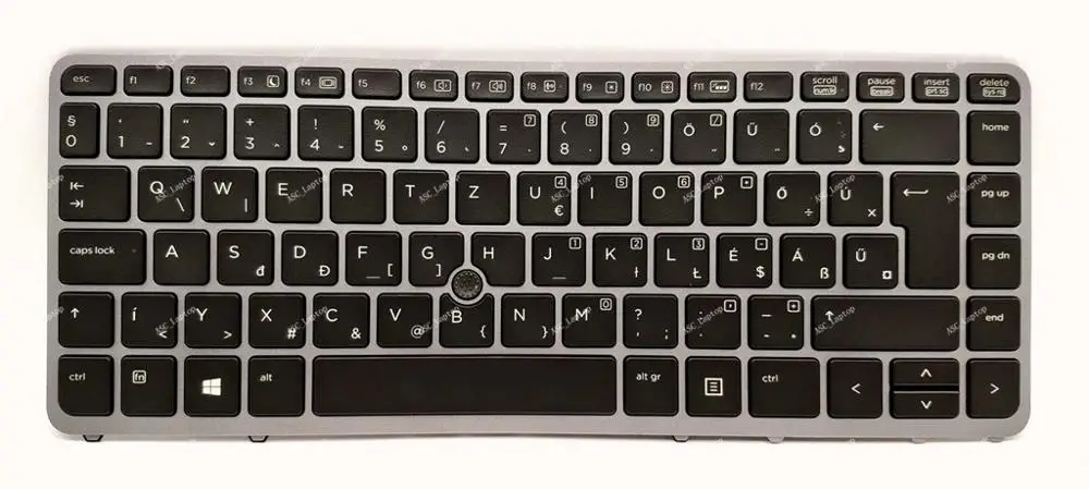 Новая HU Венгерская Клавиатура для ноутбука HP Zbook 14/14 G2/15u G2 серебряная рамка черная