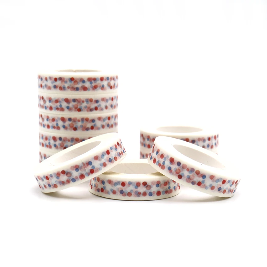 

10m*10mm Creative Mixed Color Small Dot Patterns Washi Tape Decorative Adhesive Masking Paper Tapes 1 PCS
