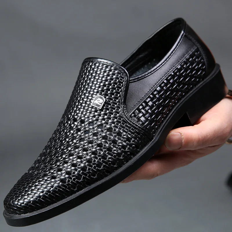 

Genuine Leather Men casual shoes Summer 2019 Breathable Soft Driving Men's Handmade chaussure homme Net Surface Loafers X3-45