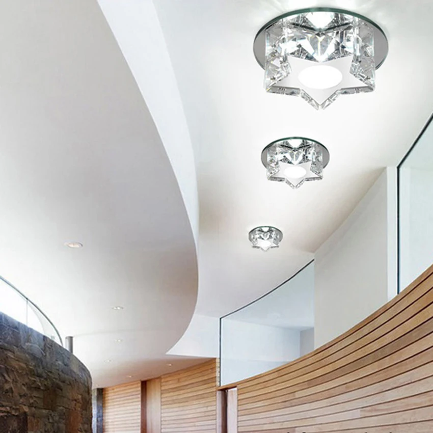 Новый современный светодиодный Кристалл Потолочные светильники проход огни