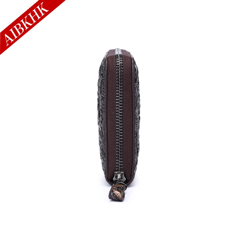 

New Fashion High Quality Men Wallets Leather Long Wallet Male Cash Purses Clutch Boy Vintage High Capacity Skeleton Wallets
