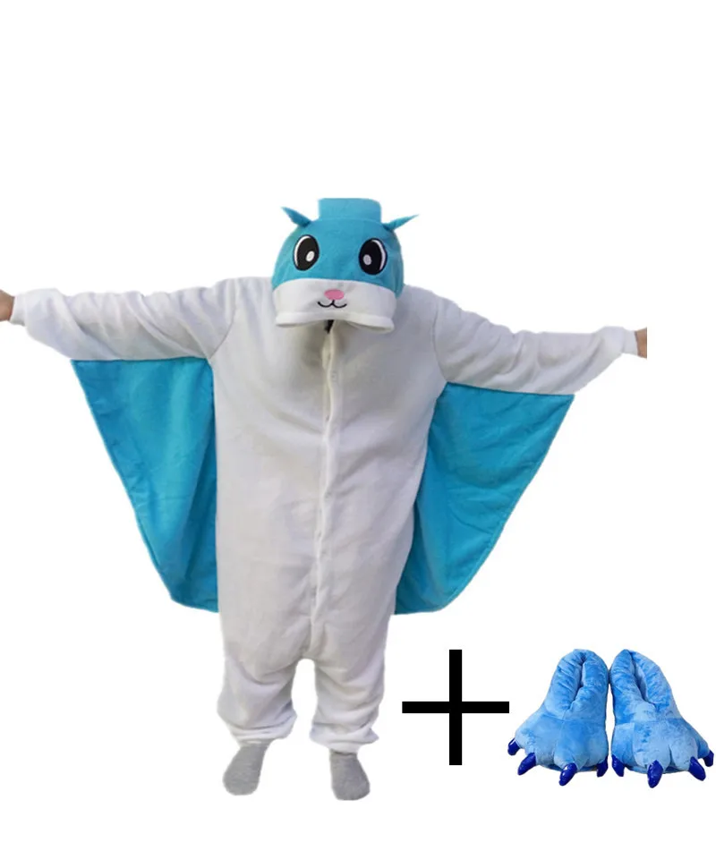 Flying Squirrel Onesie синяя обувь-лапы комбинезон для девочек пижамы ночные рубашки
