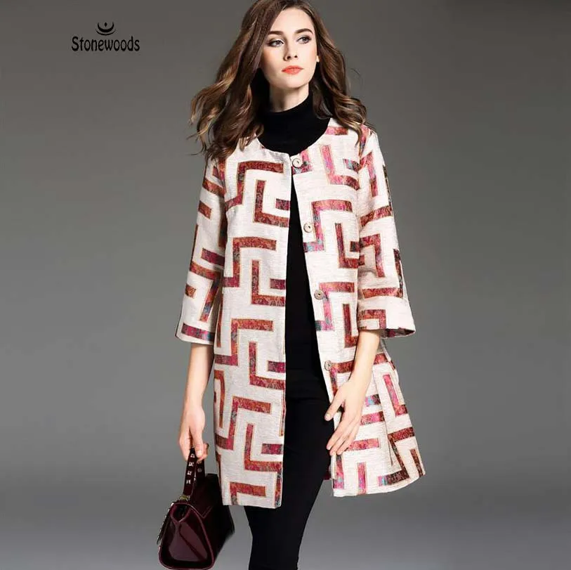 2017 Для женщин весеннее пальто британский стиль элегантный плед Топпер Bohemia