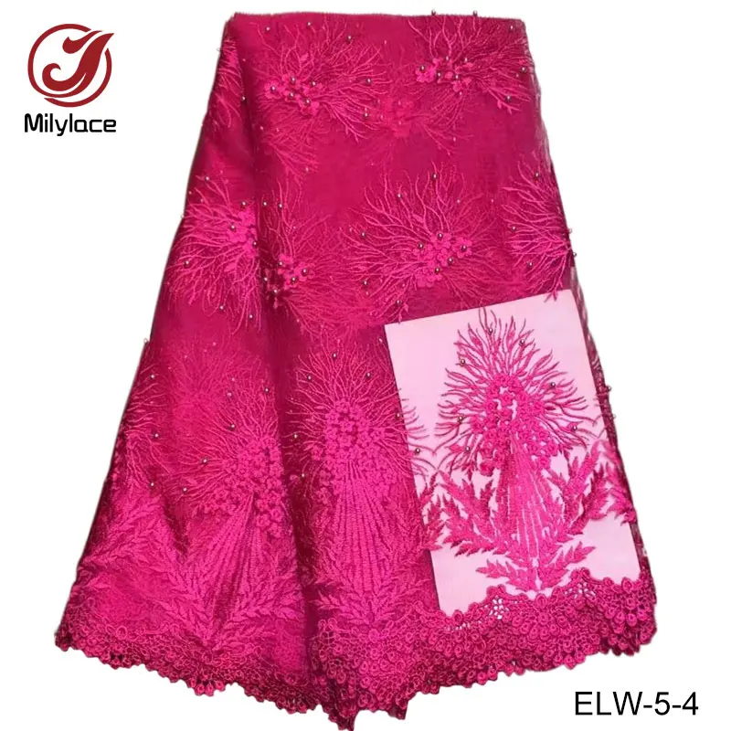 Лидер продаж французское кружевное свадебное платье ткань с бусинами для