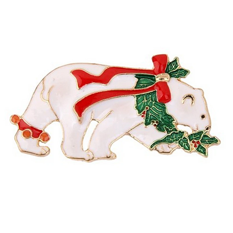 Рождественская булавка брошь в форме белого медведя подарок|christmas brooch pin|christmas