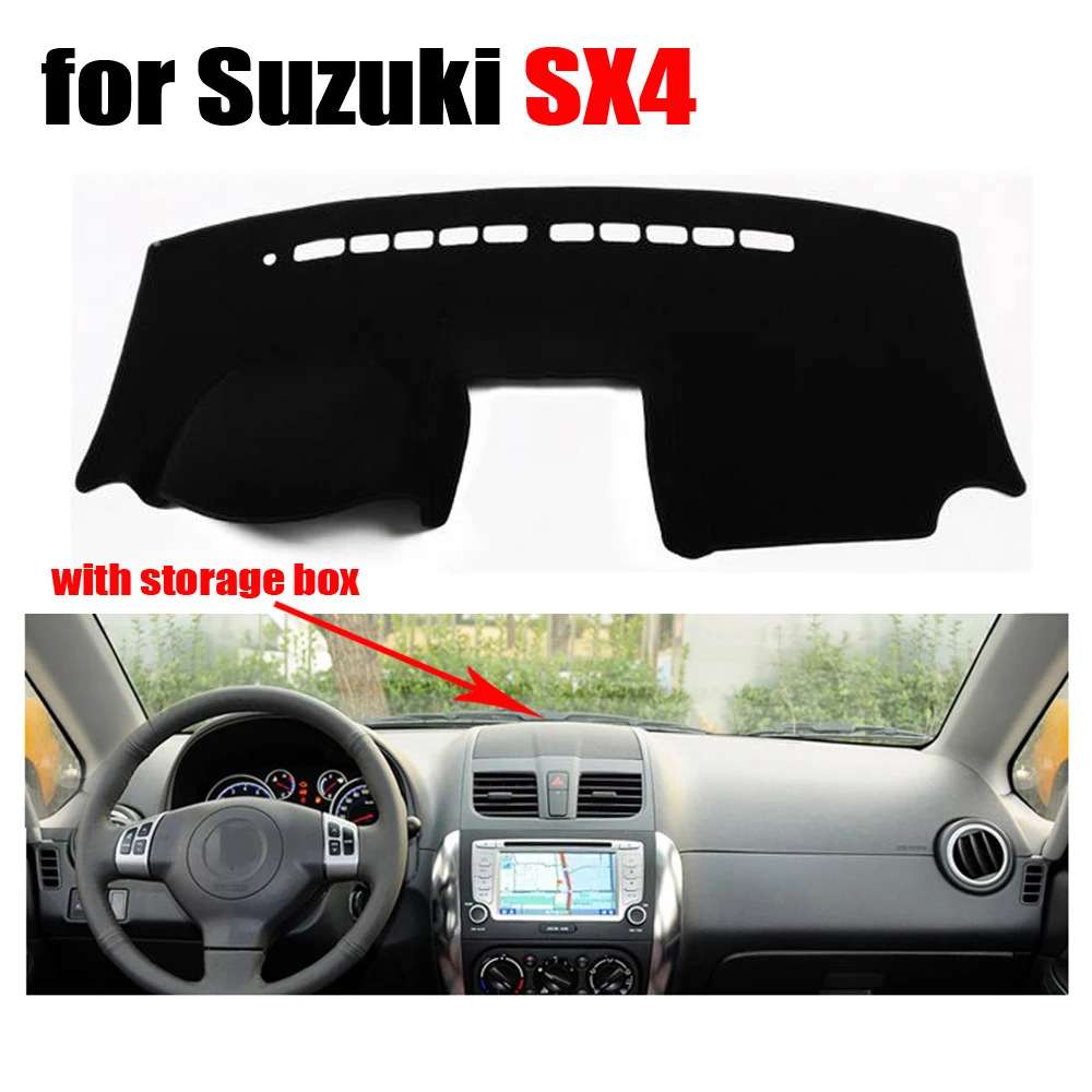 

Чехлы для приборной панели автомобиля Suzuki SX4 с ящиком для хранения, коврик для приборной панели с левым рулем, аксессуары для приборной пане...