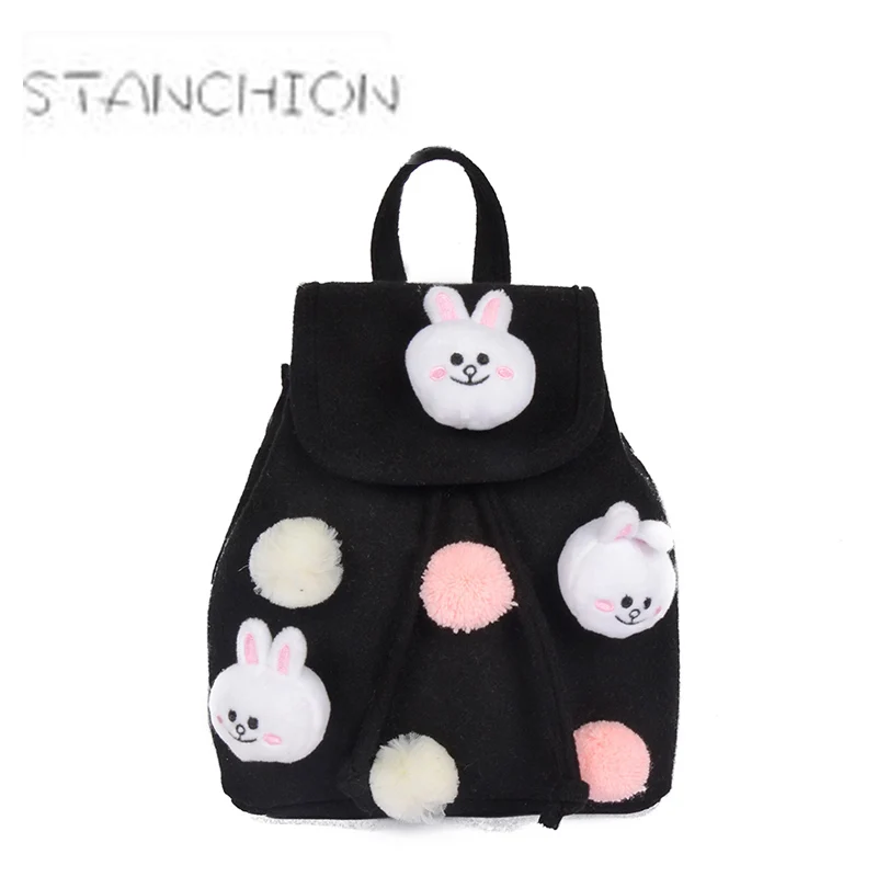 Креативный милый шерстяной женский рюкзак с животными винтажный школьный для