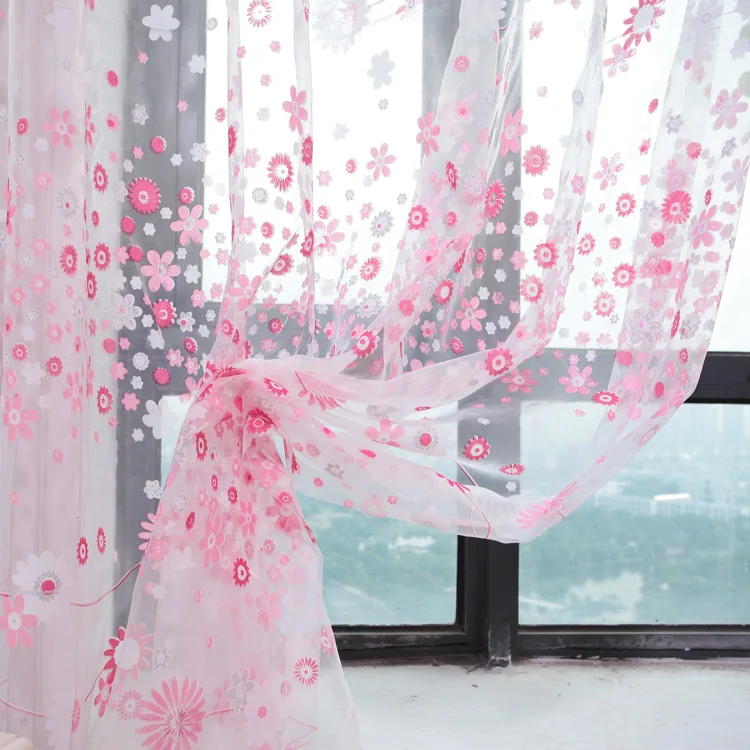 XinHuaEase Flower Rustic Roman Curtain Yarn Customize Finished Products Balcony Vorhang Romantic Sheer Curtains for Window | Дом и сад