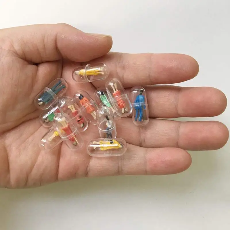 50 шт./компл. прозрачная капсула основа Пластик DIY аксессуары контейнер для таблеток медицинские кейсы бутылки разветвители фигурки