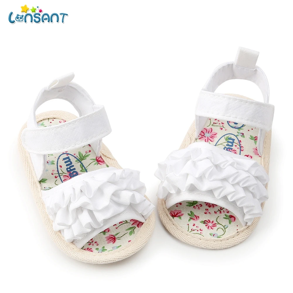 

LONSANT Beach Girls Sandals Kids Sandals Children Sandals For Girls Fashion Ruffles Baby Girls Flat Pricness Beach Shoes N30