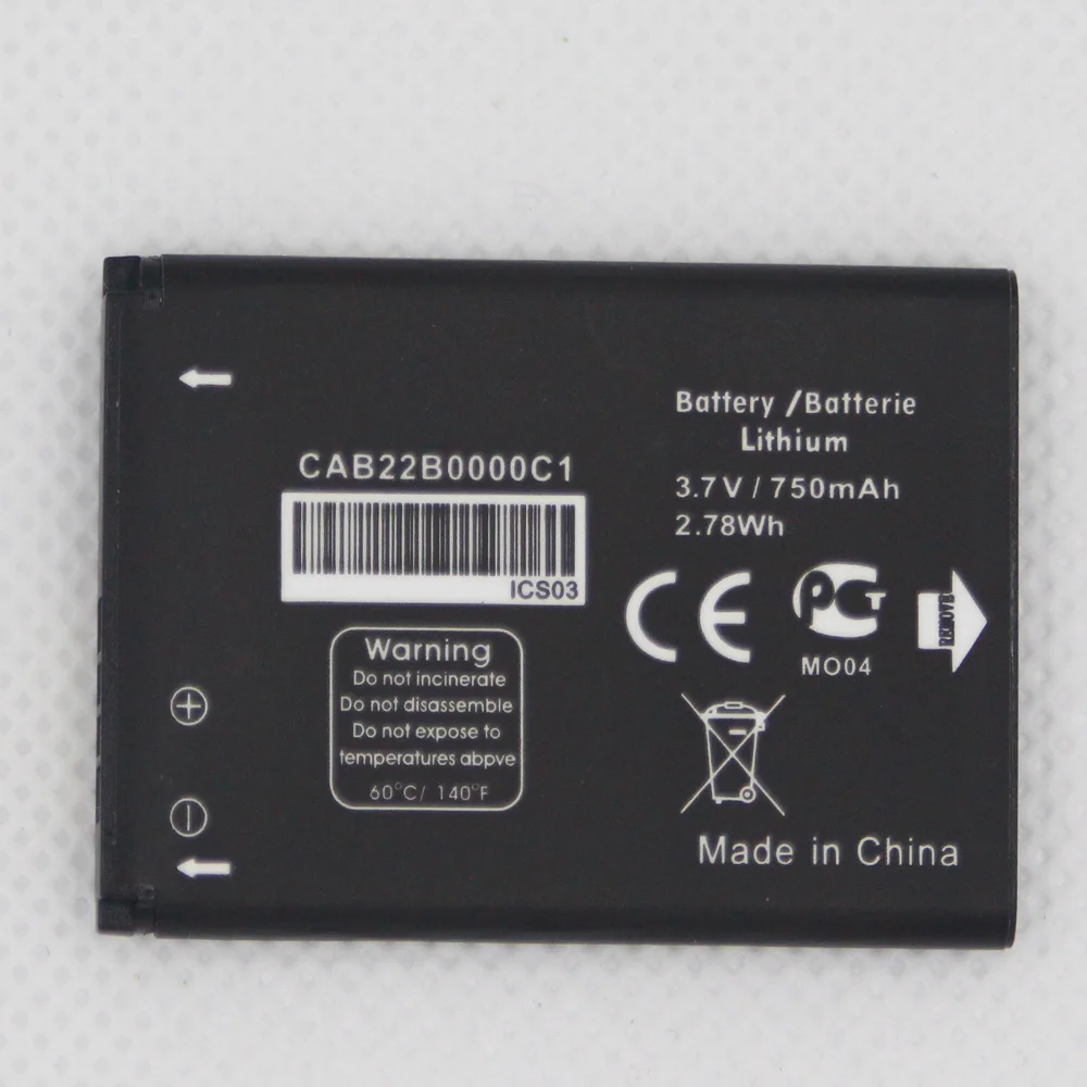 10 шт./лот CAB22B0000C1 Аккумулятор для Alcatel One Touch 1008 1009X 1016D 1035D 1040D 1010D 1010X 1013D 1040X 1042D 750 мАч