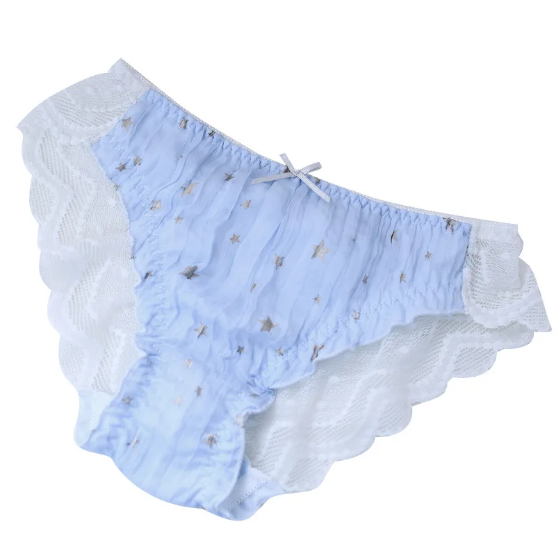 Симпатичные кружевные трусики SP &amp CITY в складку стиле &quotЛолита&quot прозрачное