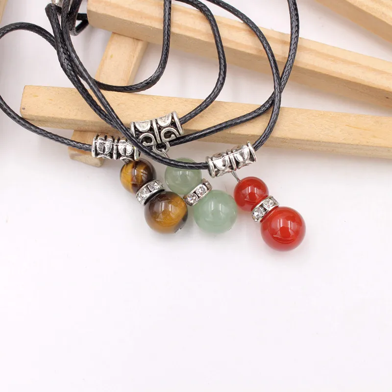 Ожерелье из натурального камня тигровый глаз гранат оникс ожерелье черной кожи