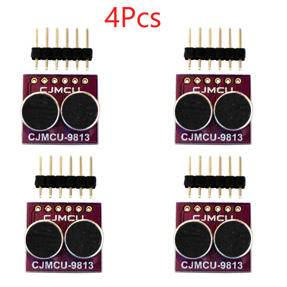 

4Pcs CJMCU-9813 MAX9813H Fixed Gain Integrated Bias Microphone Amplifier Module Mic Breakout Board with Pins RCmall FZ3580