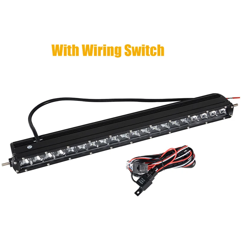 With Wiring Switch RACBOX 2" 21" дюймов 100 Вт Светодиодный светильник Однорядный комбинированный внедорожный для прицепа, морского грузовика, внедорожника, ATV, светодиодный светильник для вождения, 8000лм - Цвет: With Wiring Switch