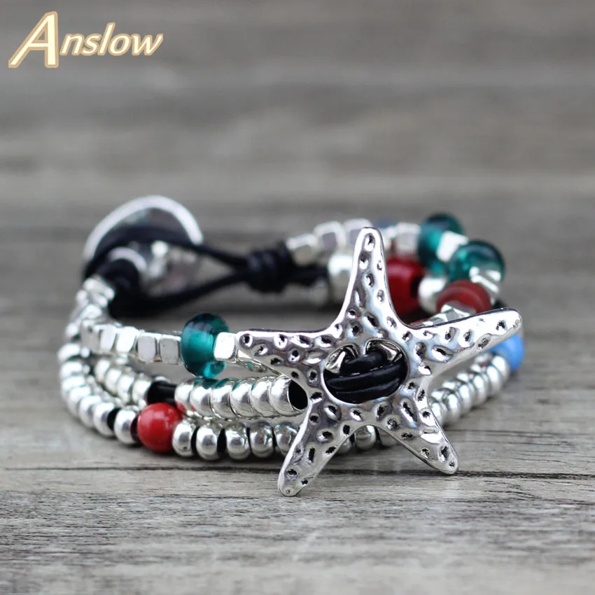 Anslow Brand New Hot Sale Promotion Discount Unique Silver Plated Multilayer Colorful Mother's Christmas Day Gift LOW0652LB