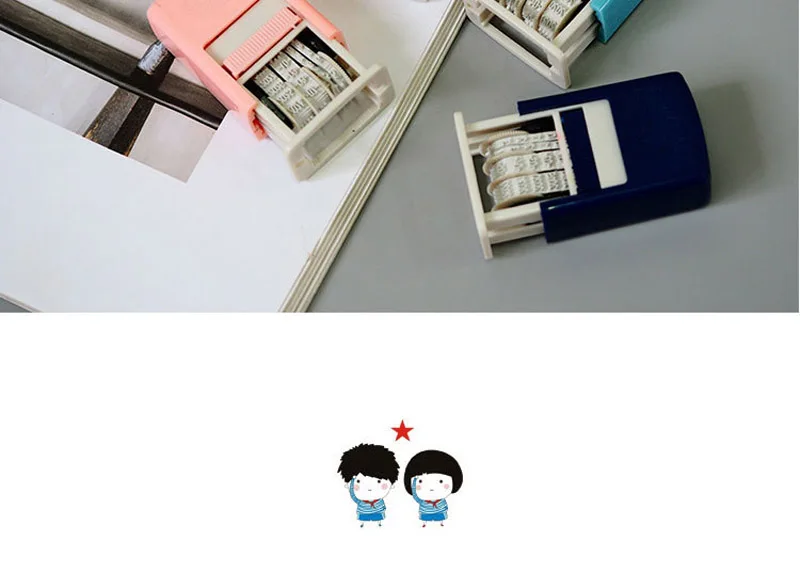 Пластмассовая ручка с датой Diy штампы для скрапбукинга Kawaii Канцелярские товары Zakka наклейка материал Эсколар школьные принадлежности 4 цвета