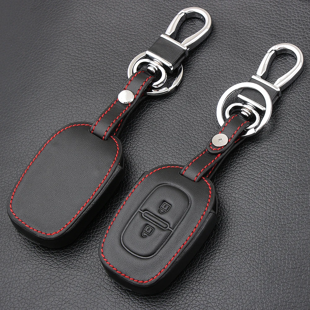 2 кнопки Кожаный Автомобильный Брелок дистанционного управления с ключом чехол