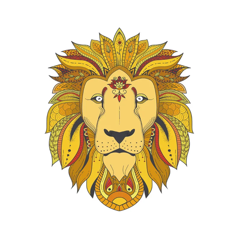 

YJZT 12.4CM*15.2CM Ethnic Wind Lion Head PVC Motorcycle Car Sticker 11-00638