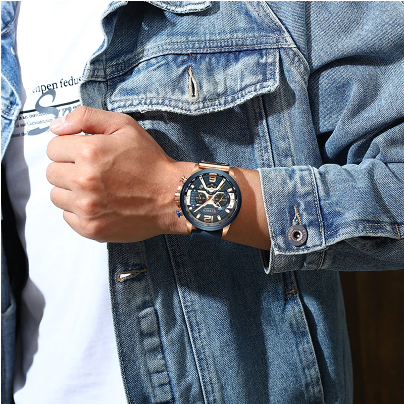 

CURREN Casual Sport Watches for Men Top Brand Luxury Leather Analog Wristwatch Fashion Chronograph Quartz Man Clock Relogio