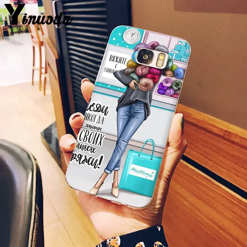 A6 Yinuoda VOGUE Рождественская Принцесса Девушка женский Босс кофе чехол для телефона для samsung S5 S6 S6 edge S6edge Plus S7 S8 S9 Plus чехол - Цвет: A6