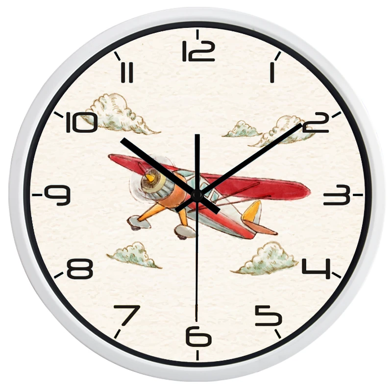 Модные популярные креативные бесшумные настенные часы в стиле ретро с рисунком