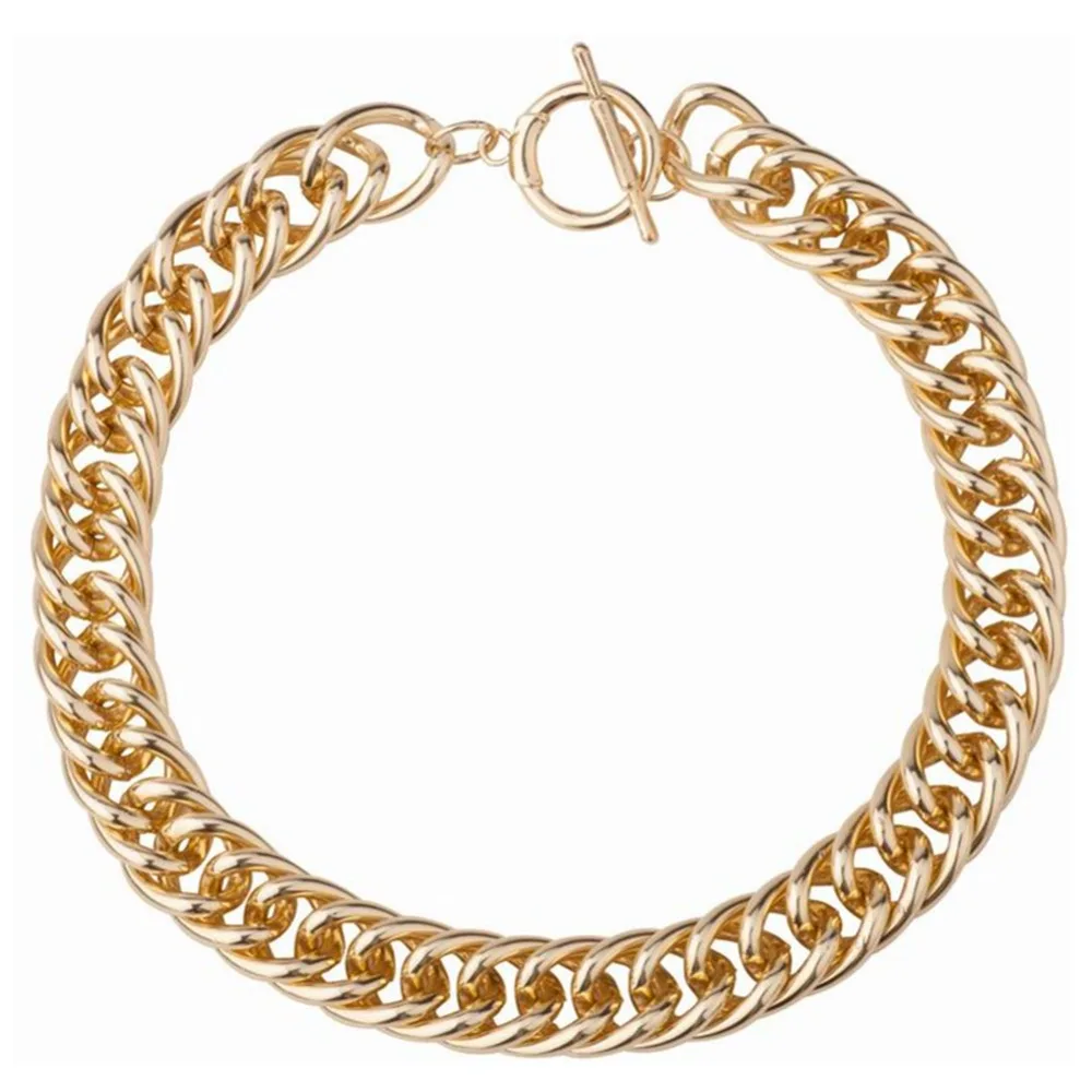 Золото алюминия чокер с массивной цепью Цепочки и ожерелья|gold necklace pearl|gold long pendant