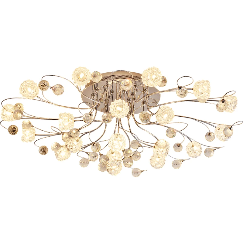 

led bedroom ceiling lamp modern minimalist round European Nordic living room crystal remote headlights LED ceiling light fixture