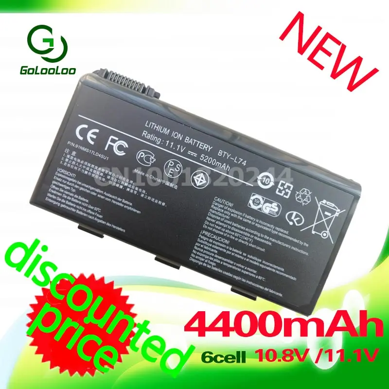 Golooloo 4400MaH 11 1 v Аккумулятор для ноутбука MSI CX610 CX620 CX620MX CX620X CX630 CX700 GE700 EX460 EX610 CX623 CX705