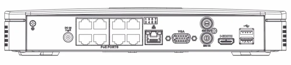 Видеорегистратор Dahua NVR NVR4108-8P-4KS2 8CH 16CH NVR4116-8P-4KS2 8 PoE порт 4K и H.265 H.264 разрешение до 8MP макс 80 Мбит/с