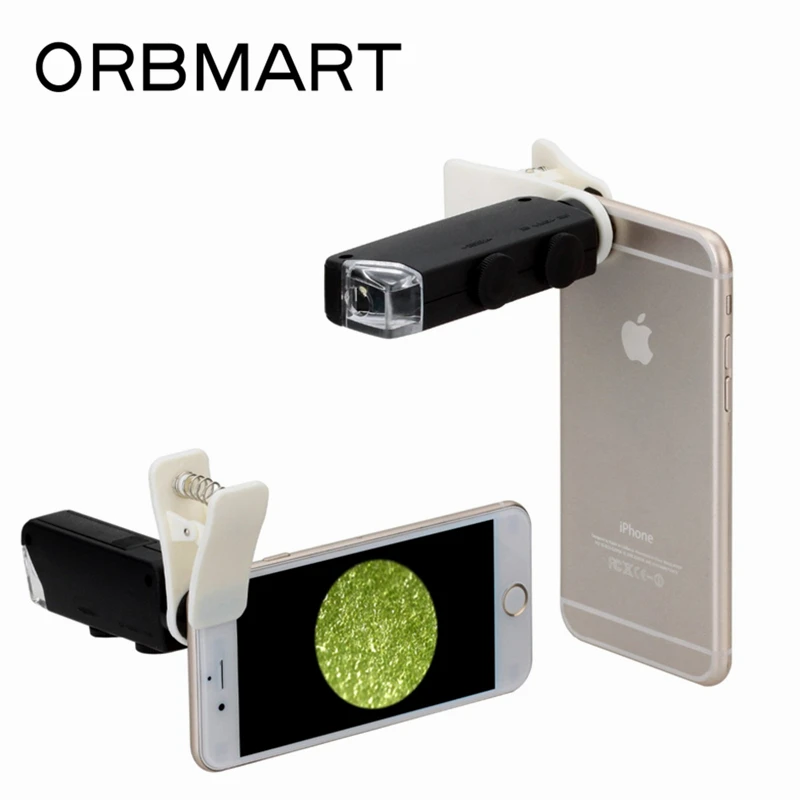 Универсальный Карманный микроскоп на клипсе ORBMART 60X-100X увеличительный объектив