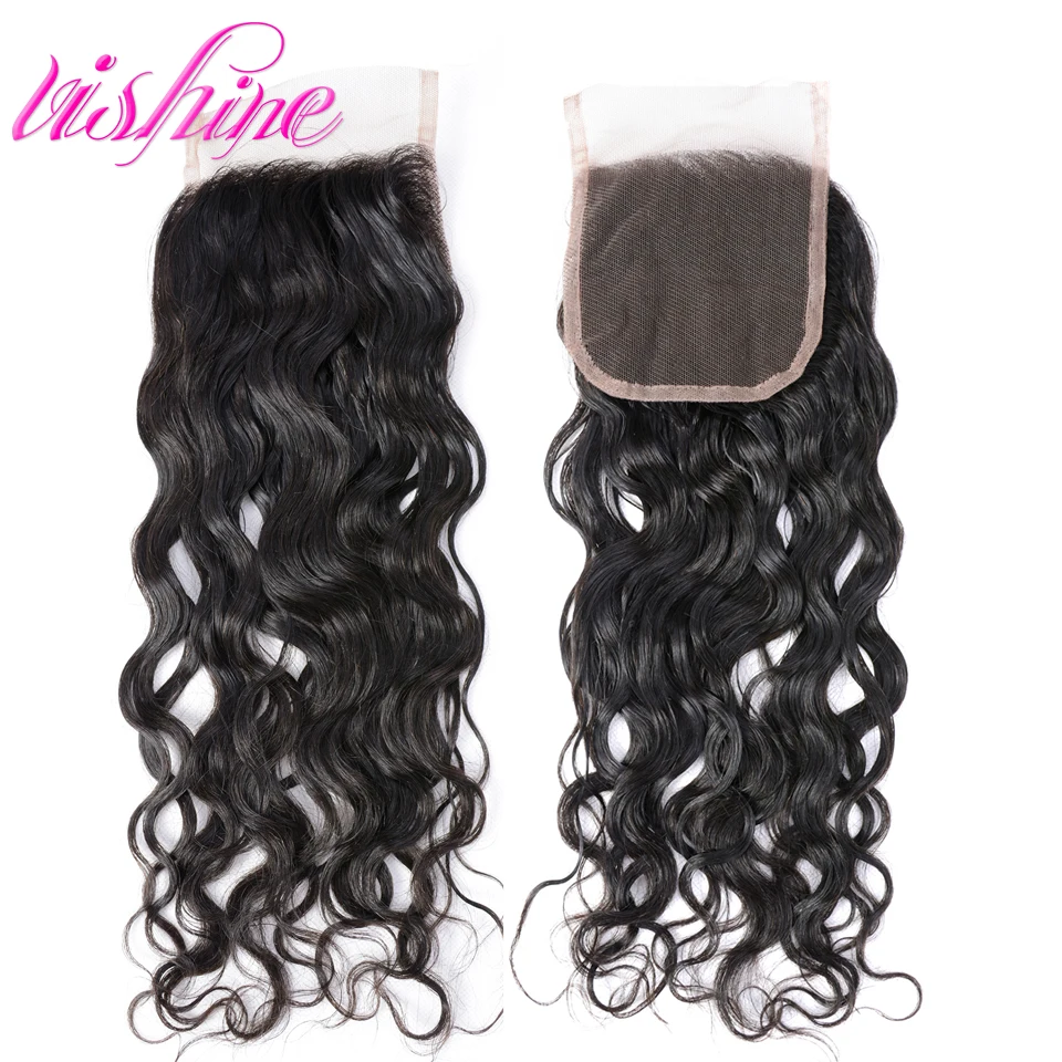 4 Bundles Brazilian Water Wave Virgin Hair With Closure Curly Human Weave |