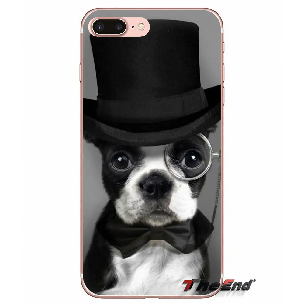 Чехол из ТПУ для Sony Xperia Z Z1 Z2 Z3 Z5 compact M2 M4 M5 E3 T3 XA Aqua LG G4 G5 G3 G2 Mini boston terrier pet dog pupes |