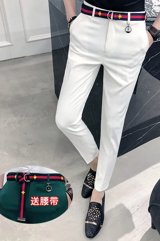 Брюки мужские зеленые брюки повседневные Pantalones Hombre Calca Masculina белый британский