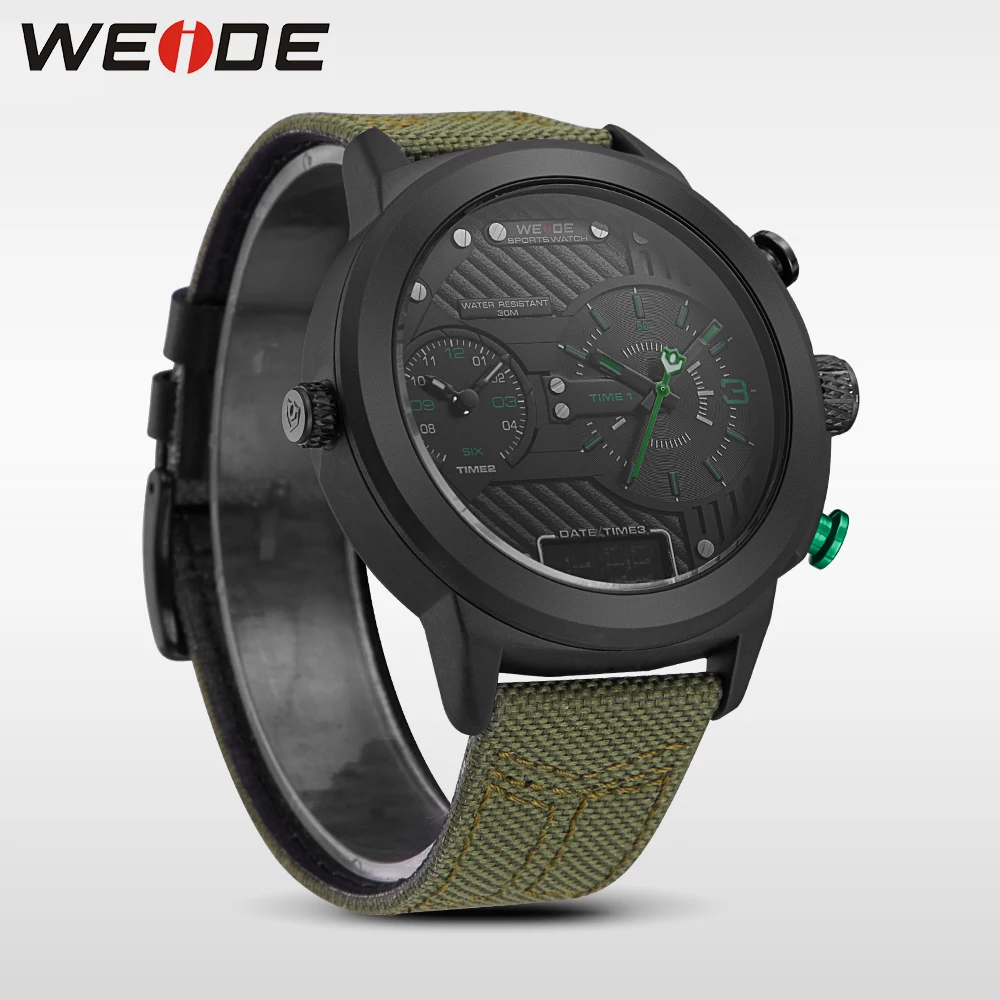 WEIDE Новые оригинальные нейлоновые мужские спортивные часы Отображение даты три