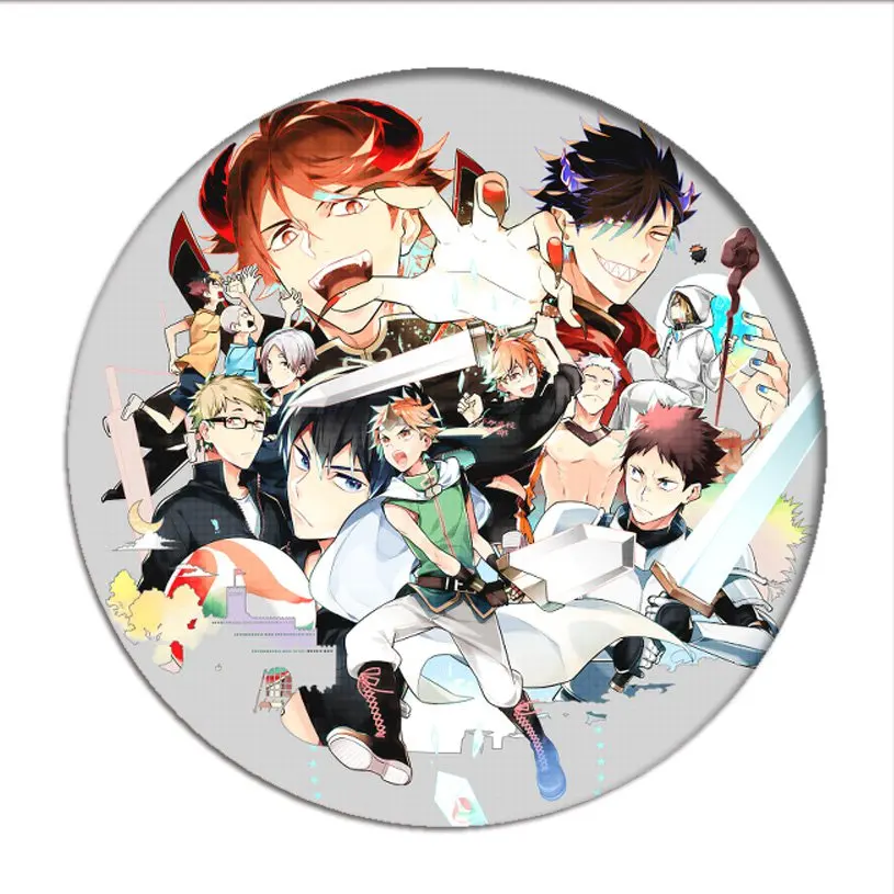 1pcs Manga Haikyuu!! Cosplay Badges Hinata Shoyo Brooch Pins 58mm Japan Anime Collection Badge for Backpacks Clothes