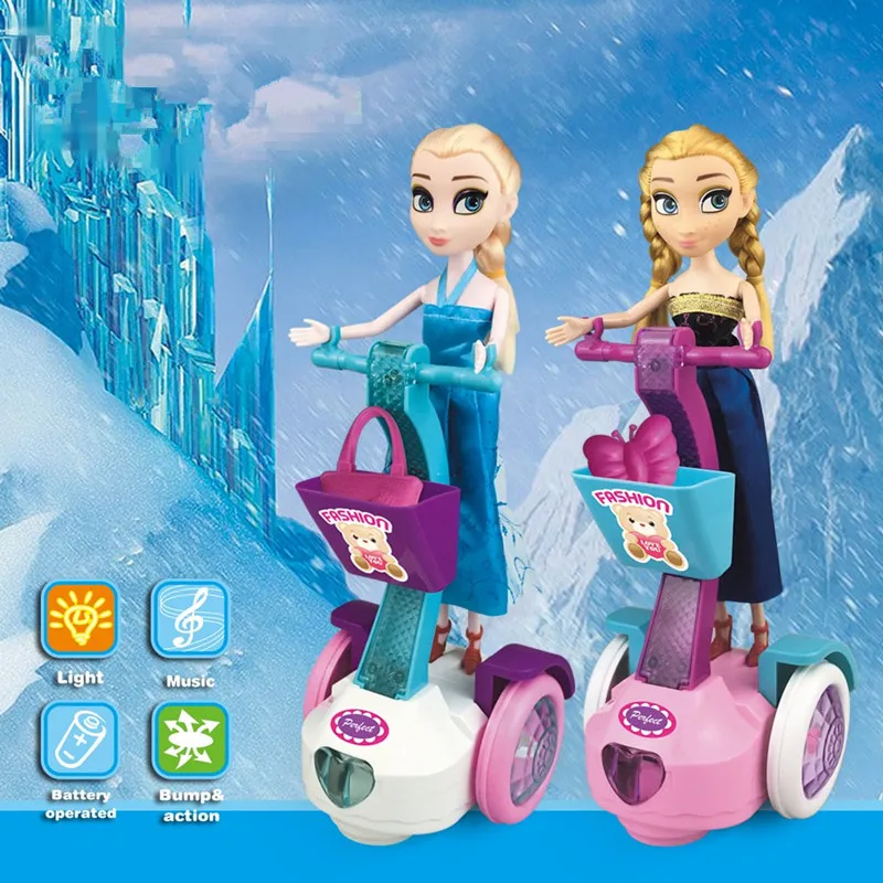 disney Корона Анны и Эльзы из мультфильма «Холодное сердце» мини куклы Анна и Эльза, балансировочный автомобиль музыкальный плеер с фонари детские игрушки Снежная королева принцессы куклы подарок для девочек