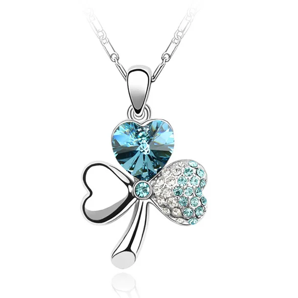 8 Новые оригинальные кристаллы от Swarovski клевер подвеска ожерелья в форме сердца цепи воротник кулон Модные ювелирные изделия для женщин - Окраска металла: 8