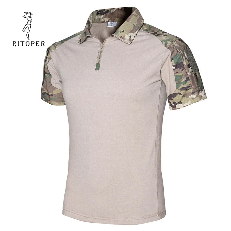 Мужская камуфляжная рубашка-поло RITOPER быстросохнущая дышащая армейская