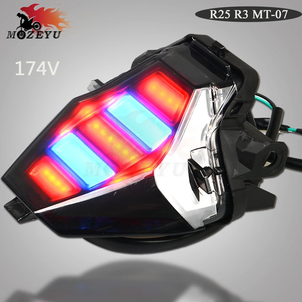 Для YAMAHA YZF R25 R3 MT07 YZFR3 MT 07 мотоциклетная Встроенная светодиодная задняя фара