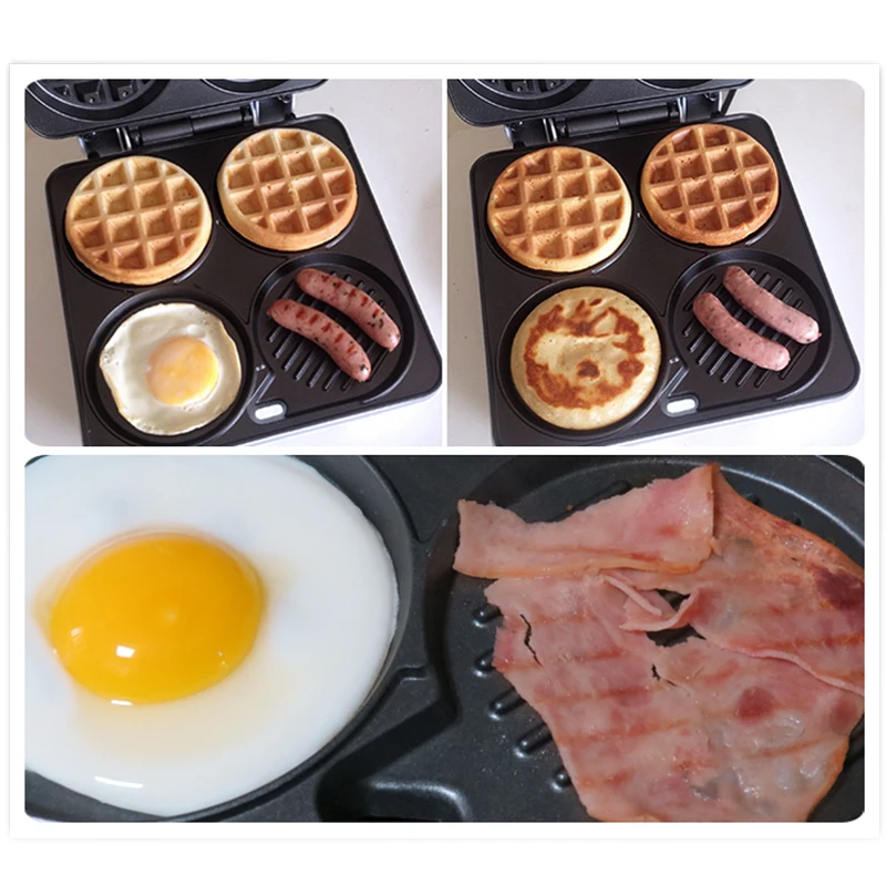 Multi-Functional Waffle Maker Three-in-one breakfast Machine Four-Hole Muffin Egg Frying Pan Pancake SW-289HW | Бытовая техника