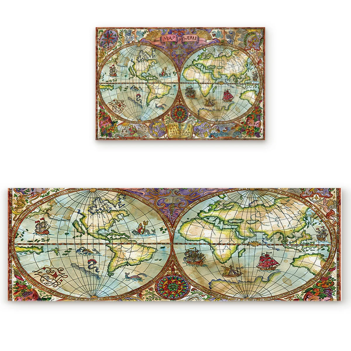 Карта мира Винтаж Европа 2 шт коврик аксессуары для ванной набор ботинок обувь