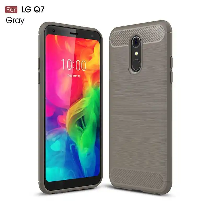 Mokoemi модный противоударный мягкий силиконовый чехол 5," для LG Q7 чехол для LG Q7 чехол для телефона - Цвет: Gray