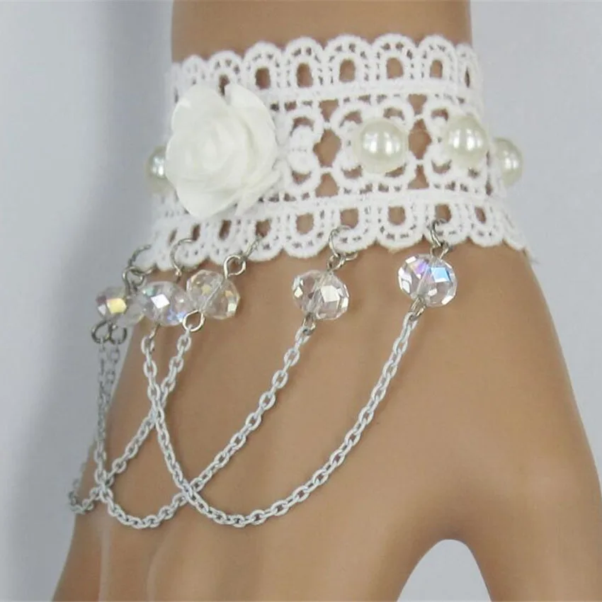 MHS. SUN элегантный белый цветок из смолы жемчужные браслеты для женщин Свадебные