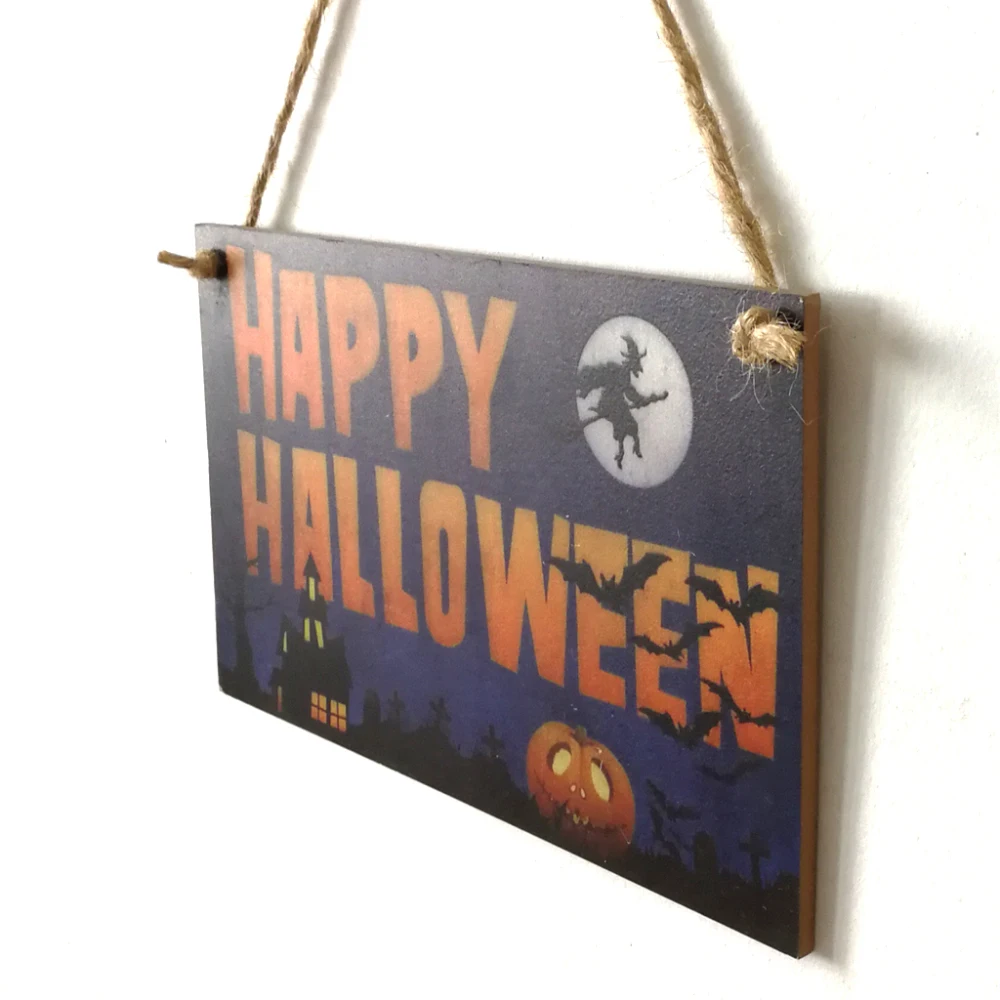 Деревянный подвесной знак для фестиваля урожая подвесное украшение Хэллоуина